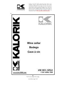 Bruksanvisning Kalorik WCL-32963 Vinkyl