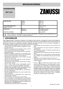 Brugsanvisning Zanussi ZWT 2100 Vaskemaskine