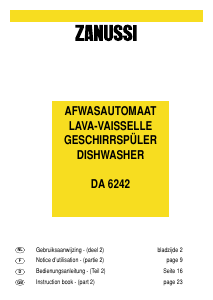 Bedienungsanleitung Zanussi DA 6242 Geschirrspüler