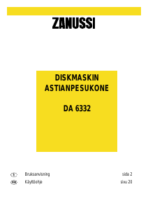 Käyttöohje Zanussi DA 6332 Astianpesukone