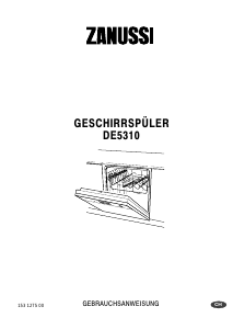 Bedienungsanleitung Zanussi DE5310 Geschirrspüler