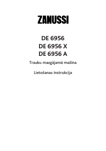 Instrukcja Zanussi DE6956X Zmywarka