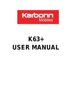 Bruksanvisning Karbonn K63+ Mobiltelefon