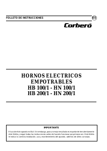 Manual de uso Corberó HB100/1 Horno