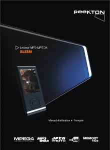 Mode d’emploi Peekton SLEEM Lecteur Mp3
