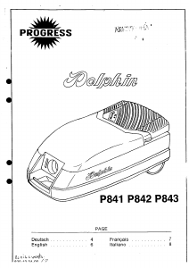 Mode d’emploi Progress P842 Dolphin Aspirateur