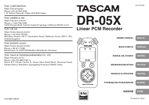 Bedienungsanleitung Tascam DR-05X Diktiergerät