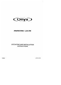 Bruksanvisning Onyx 125FE Frys