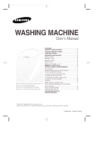 Bruksanvisning Samsung WA70K2P Tvättmaskin