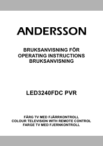 Bruksanvisning Andersson LED3240FDC PVR LED TV