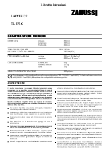 Manuale Zanussi TL573C Lavatrice