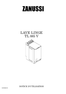 Mode d’emploi Zanussi TL885V Lave-linge