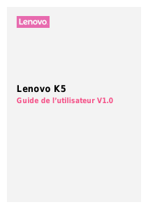 Mode d’emploi Lenovo K5 Téléphone portable