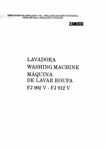 Manual Zanussi FJ 912 V Máquina de lavar roupa