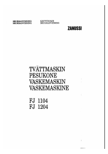 Käyttöohje Zanussi FJ 1104 Pesukone
