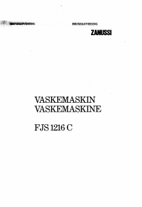Bruksanvisning Zanussi FJS 1216 C Vaskemaskin