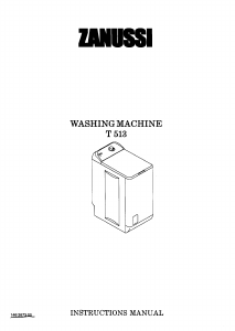 Bruksanvisning Zanussi T513 Tvättmaskin
