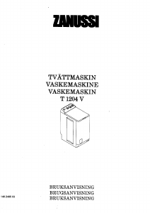Brugsanvisning Zanussi T1204V Vaskemaskine