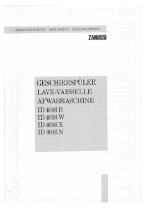 Bedienungsanleitung Zanussi ID 4016 B Geschirrspüler