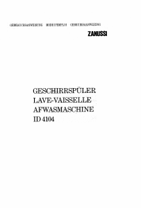 Bedienungsanleitung Zanussi ID 4104 W Geschirrspüler