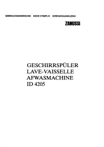 Mode d’emploi Zanussi ID 4205 X Lave-vaisselle