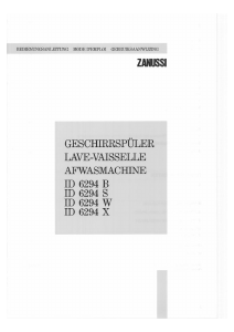 Mode d’emploi Zanussi ID 6294 W Lave-vaisselle