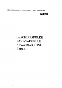 Bedienungsanleitung Zanussi ID 9406 B Geschirrspüler