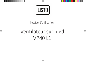 Mode d’emploi Listo VP40 L1 Ventilateur