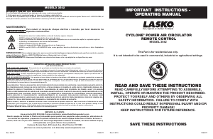Manual de uso Lasko 3542 Cyclone Ventilador