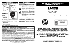 Manual Lasko D12900 Premium Fan