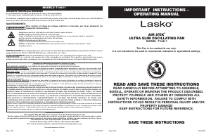 Bruksanvisning Lasko T14411 Air Stik Fläkt