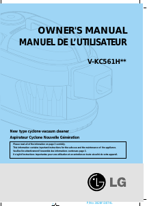 Manual LG V-KC561HTR Vacuum Cleaner
