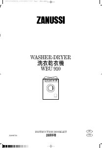 Bruksanvisning Zanussi WBU910 Kombinerad tvätt-tork