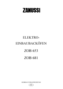 Bedienungsanleitung Zanussi ZOB653W Backofen