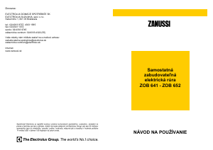 Návod Zanussi ZOB652W Rúra