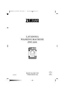 Manual de uso Zanussi ZWI2105 Lavadora