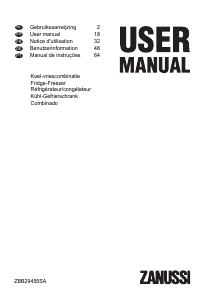 Manual Zanussi ZBB29455SA Frigorífico combinado
