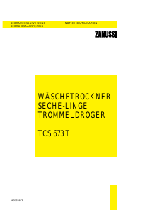 Handleiding Zanussi TCS 673 T Wasdroger