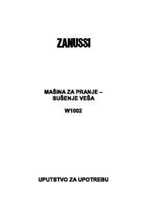 Priručnik Zanussi W1002 Perilica – sušilica