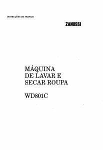 Manual Zanussi WD801C Máquina de lavar e secar roupa
