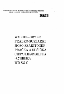 Bruksanvisning Zanussi WD832C Kombinerad tvätt-tork