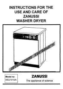 Bruksanvisning Zanussi WDJ1015/A Kombinerad tvätt-tork