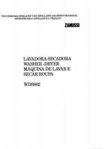 Manual Zanussi WDS802 Máquina de lavar e secar roupa