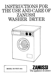 Handleiding Zanussi WDT1051 Was-droog combinatie