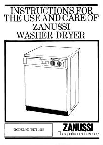 Handleiding Zanussi WDT1055B Was-droog combinatie