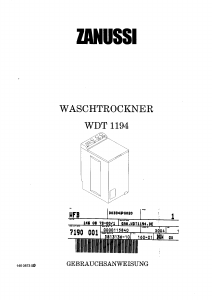 Bedienungsanleitung Zanussi WDT1194 Waschtrockner
