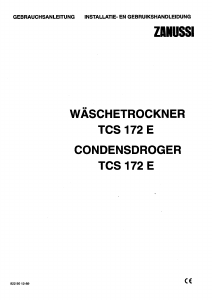 Handleiding Zanussi TCS 172 E Wasdroger