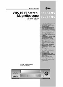 Mode d’emploi LG EC981NS Magnétoscope