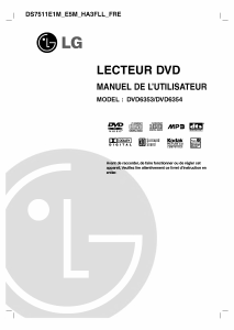 Mode d’emploi LG DVD6354 Lecteur DVD