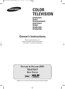 Bruksanvisning Samsung SP-54R2HE TV
